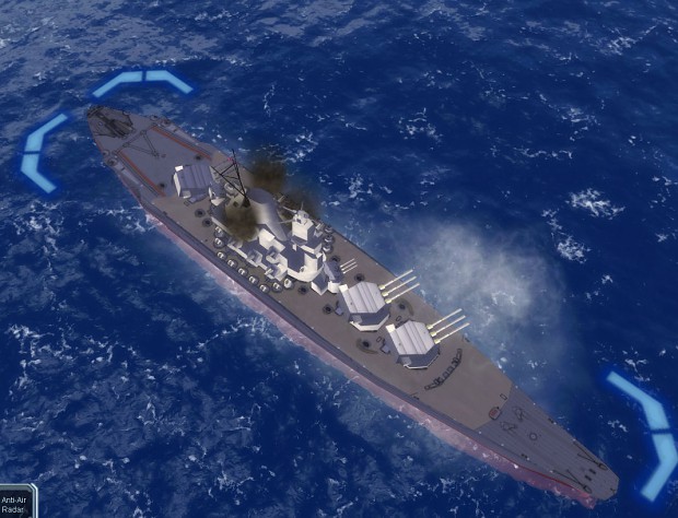 Yamato Super Battleship After Firing 18 Inch Guns
