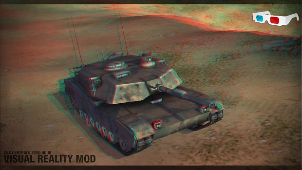 3D red-cyan Abrams Tank