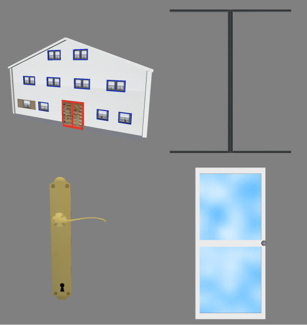 4 Pics (Bridge, House, Handle, Fire Station Door)