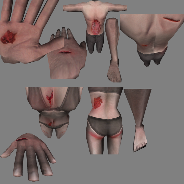 Male and Female Zombie Body Texture