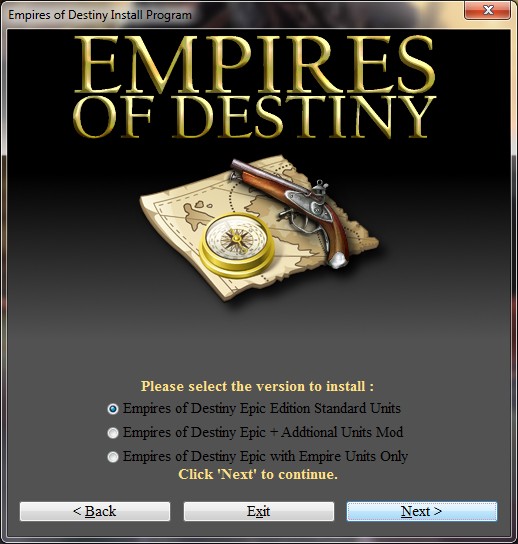 Empires of Destiny Launcher and Installer Options