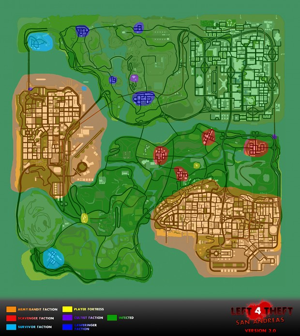 Faction Map of San Andreas