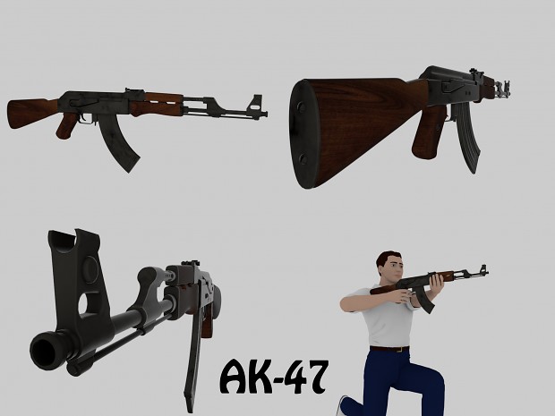 High poly AK-47