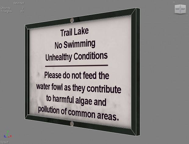 Pioneer Trails - Lake Sign