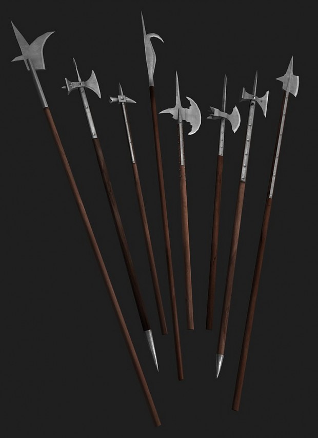 New pikes/halberds/poleaxes are implemented