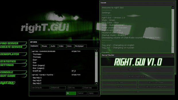 Screnshots of righT.GUI Version 1.0