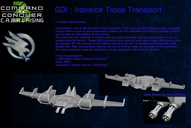 GDI Ironside Troop Transport Intel