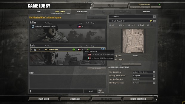 New lobby UI art (Panzer Elite)