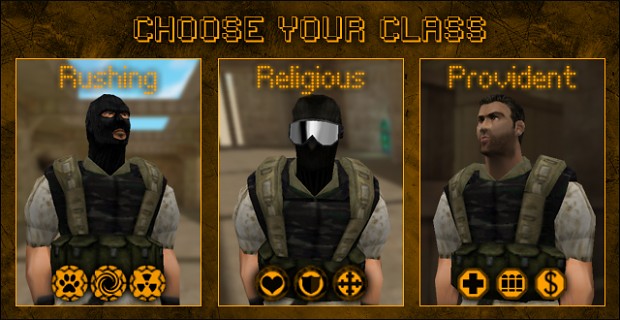 Choose Player Class Menu Concept
