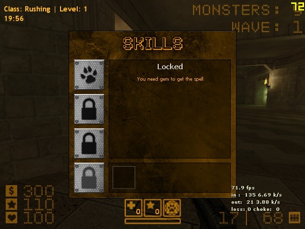 New skills/spells menu
