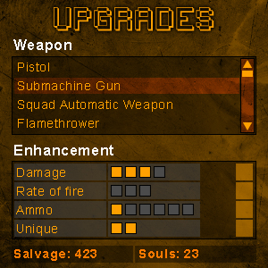 WIP - Weapon Upgrade Menu Concept