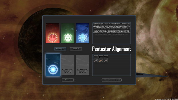 Pentastar Alignment Faction Select Screen