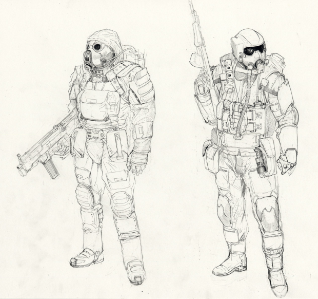 Soldier Sketch image - District 13: Source mod for Half-Life 2 - Mod DB