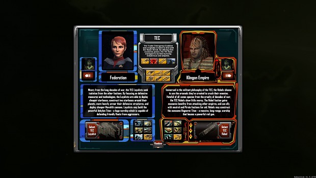 Fed / Klingon Faction screen (updated)