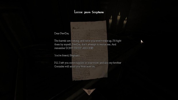 Letter from Stephano