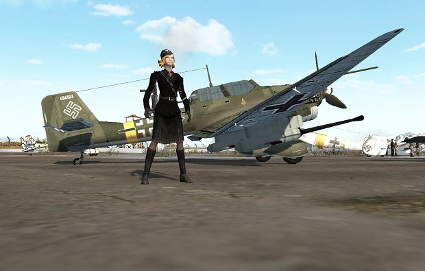 girl and Ju87e2 in game..