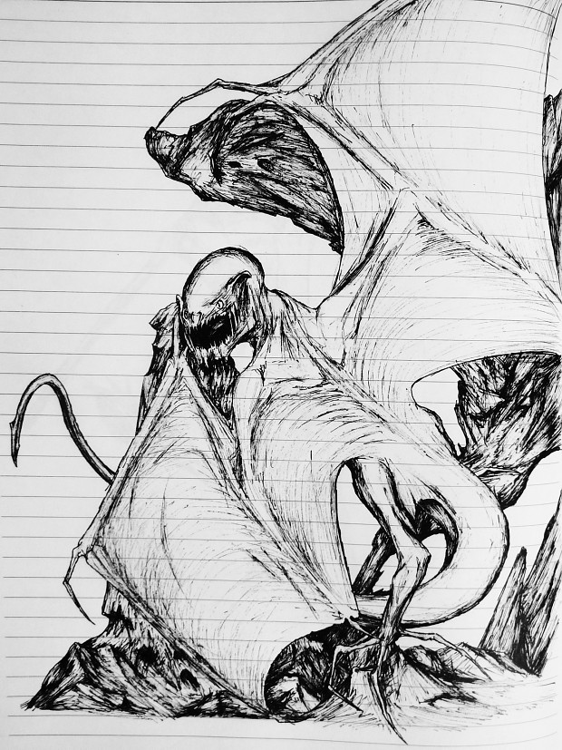 Concept Sketches: Sauron, Vampire Form