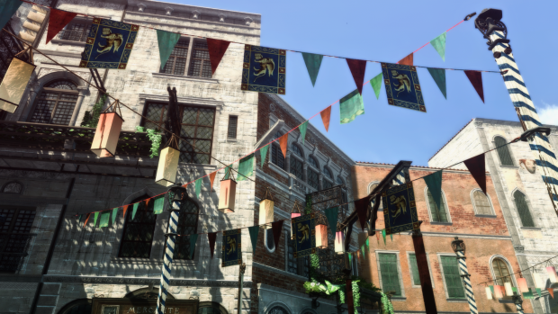 Scenario - Venice, carnival flags.