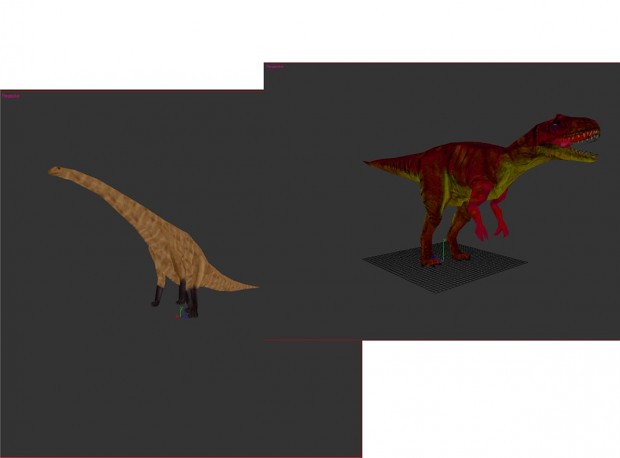 Allosaurus and Mamenchisaurus