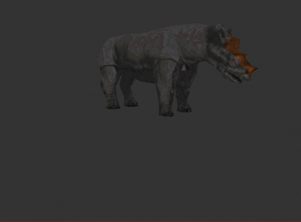 Uintatherium model in progress
