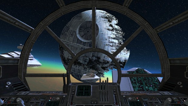Millennium Falcon approaches the second Death Star