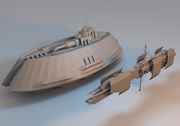 Sith Tier I Destroyer with Republic Cruiser