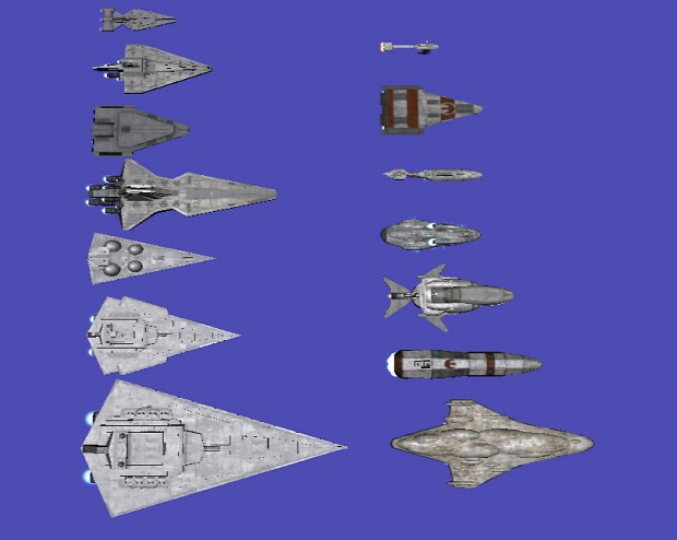 New Empire and Rebel ship scale
