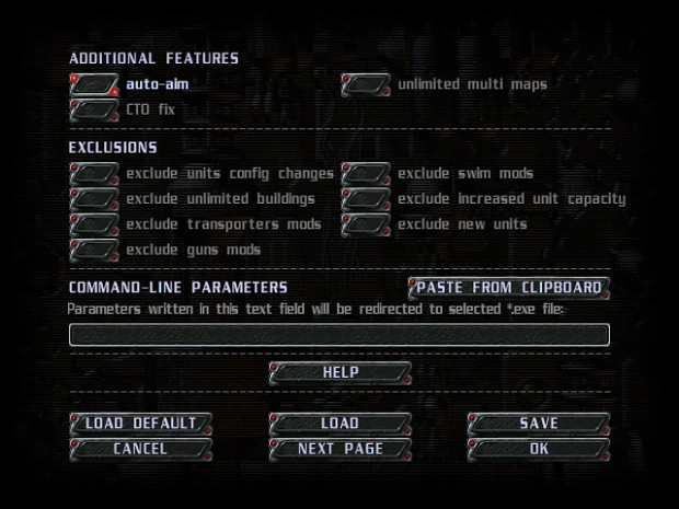 KKnD2: Carnage - the second page of Options menu