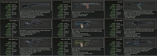 SIG 551, AK-103, AK-74 DMR, M16 DMR