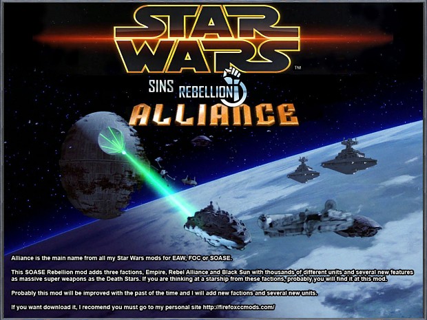 Main banner image - Star Wars - Alliance mod for Sins of a Solar Empire