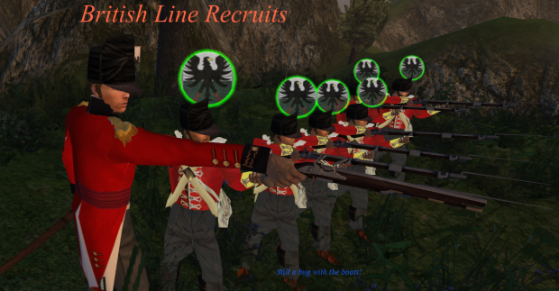 British Line of Recruits and Officer