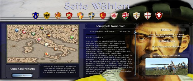 Playable factions - menu screenshot
