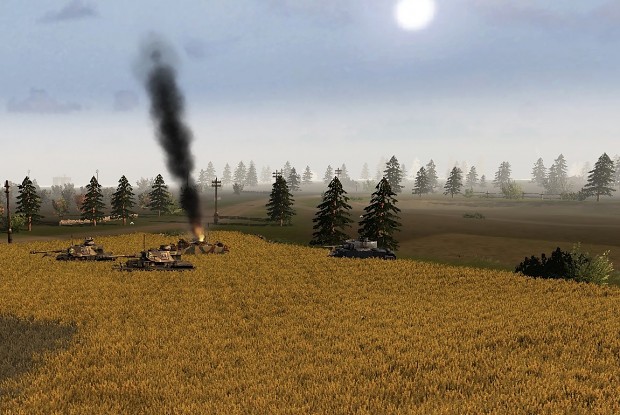 German tanks crossing a field