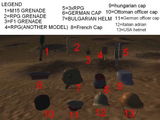 WW1 grenades and helmets(NOT ALL HELMETS)