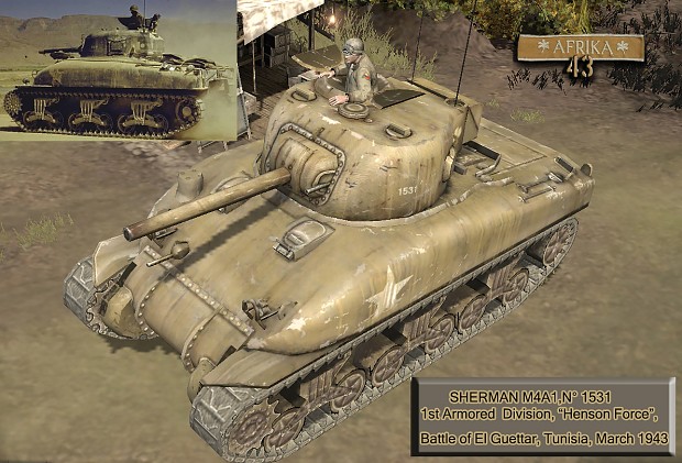 Sherman M4A1, Tunisia.