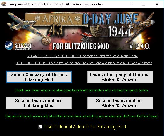 The Historical add-on launcher.