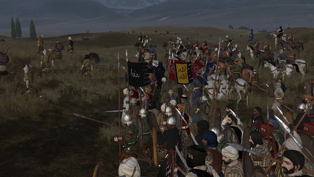 Waving banners on battle