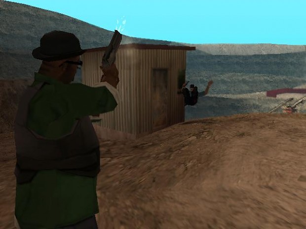 Kelvin "tries out" his Desert Eagle