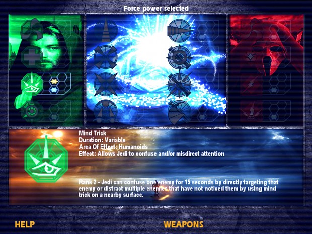 One of the Force selection screen versions