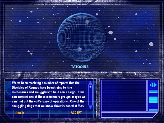 Mission Description screen