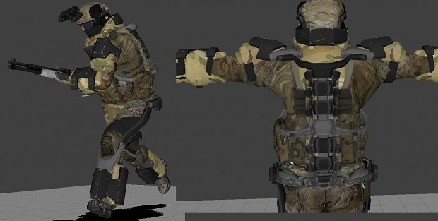 U.S.Army soldier with ExoSkeleton and HeavyArmor