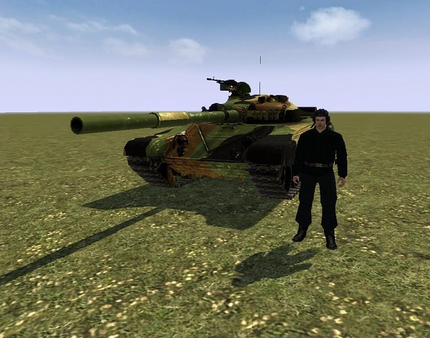 Serbian tankman next to M84