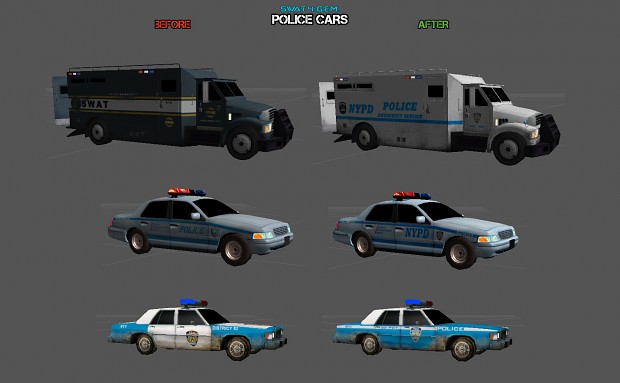 Police cars (before & after)