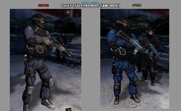 SWAT team uniforms (before & after)