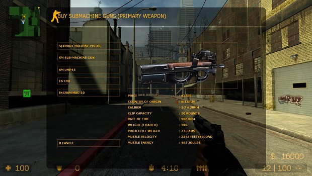 Team Menu and part of Specbar image - righT.GUI mod for Counter-Strike:  Source - ModDB