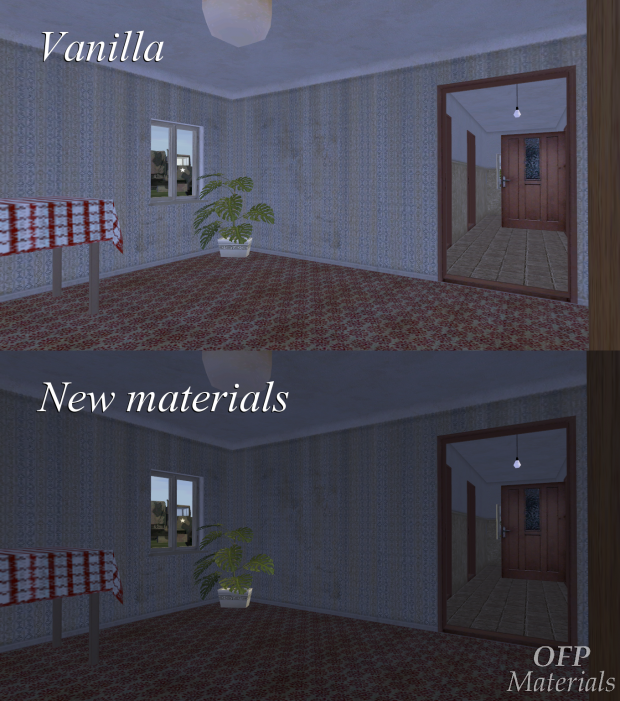 Materials comparison: vanilla vs OFP Materials