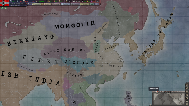 Reworked map of china
