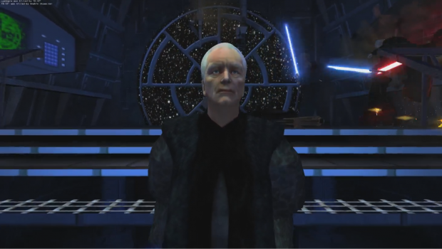 Palpatine in front of combat.