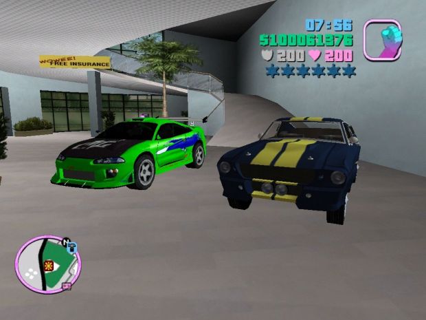 The mitsubishi eclipse and the Ford Mustang GT500