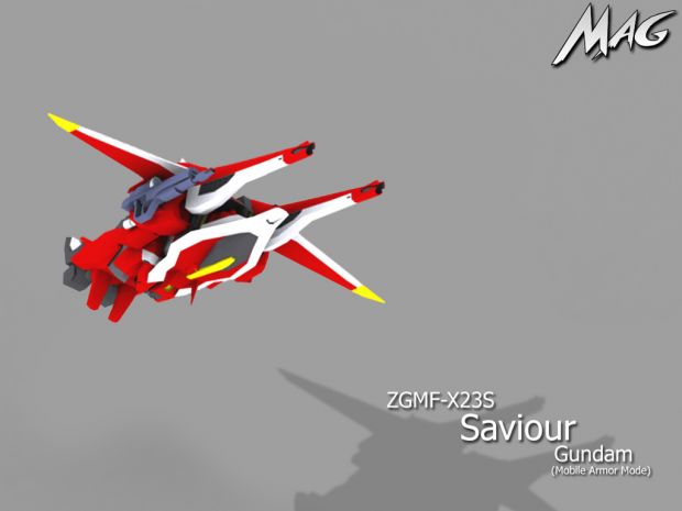 The ZGMF-X23S Saviour Gundam (Mobile Armor Mode)